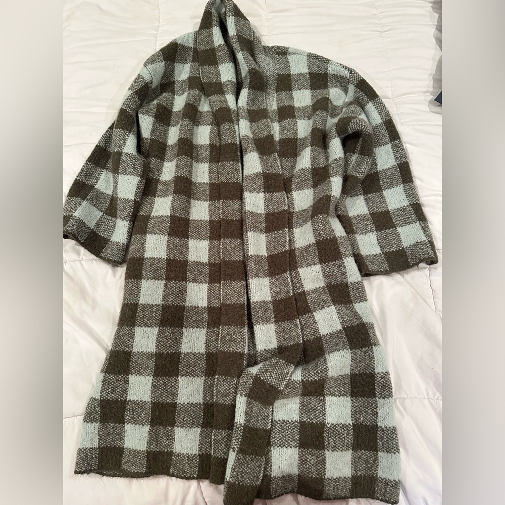 Green Plaid Coatigan